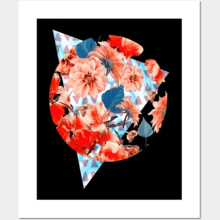 Geometric Flowers and Bees Posters and Art